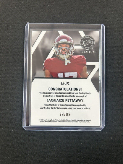 2024 Leaf Press Pass Premium Jaquaize Pettaway auto /99