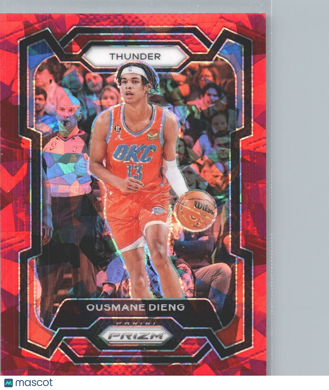 2023-24 Panini Prizm - Red Ice Prizm #217 Ousmane Dieng