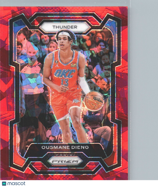 2023-24 Panini Prizm - Red Ice Prizm #217 Ousmane Dieng