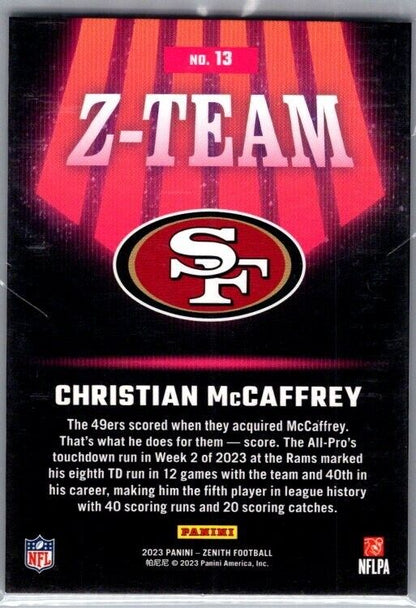 2023 Panini Zenith - Z-Team #13 Christian McCaffrey