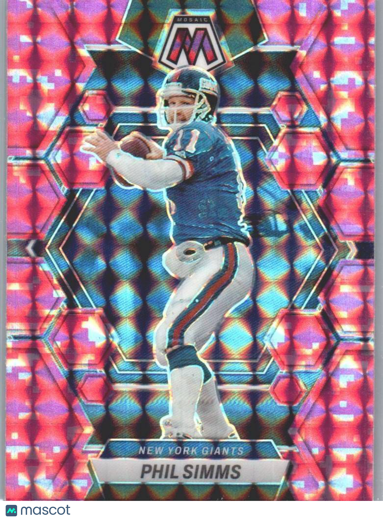 2023 Panini Mosaic #183 Phil Simms Camo Pink Mosaic