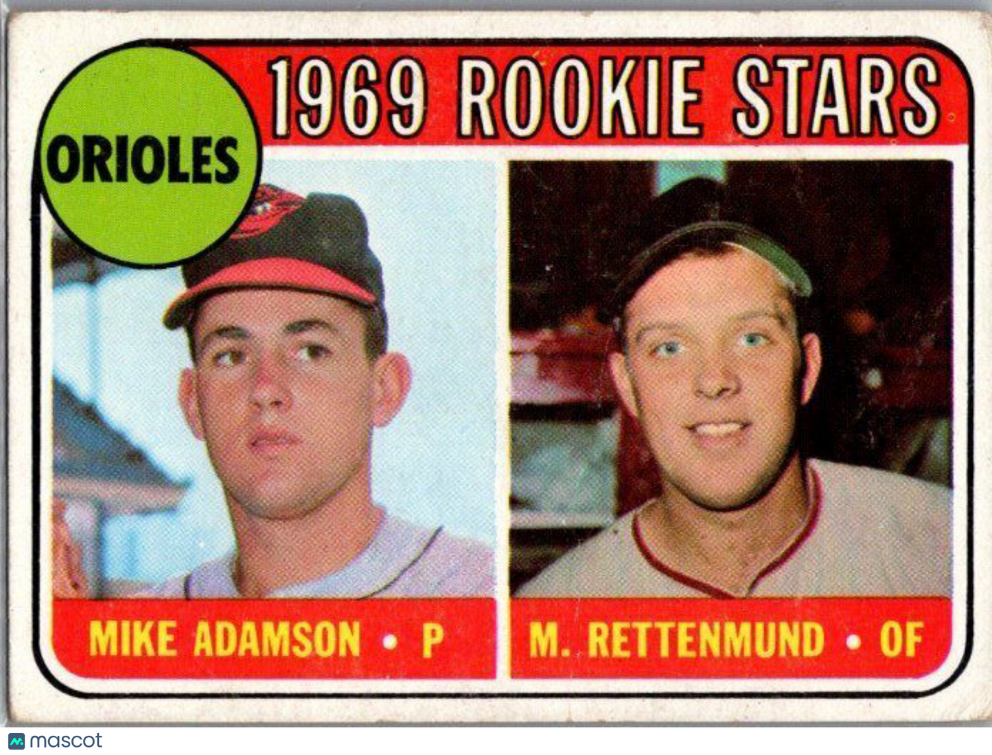 1969 Topps #66 Orioles 1969 Rookie Stars (Mike Adamson / Merv Rettenmund)