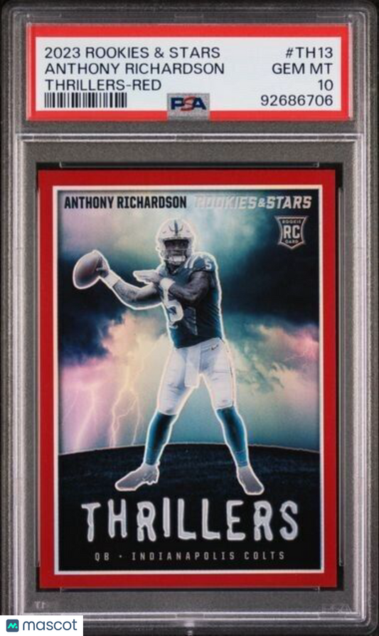 2023 Panini Rookies & Stars Thrillers Red #TH13 Anthony Richardson PSA GEM MT 10