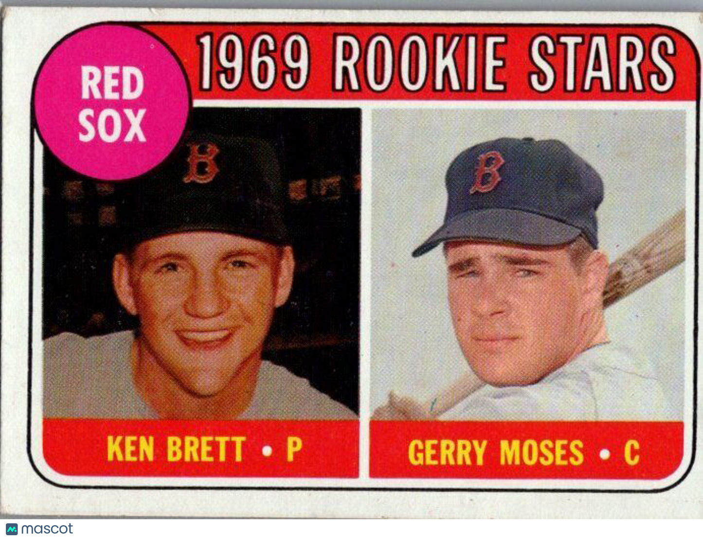 1969 Topps #476a Red Sox 1969 Rookie Stars (Ken Brett / Gerry Moses)