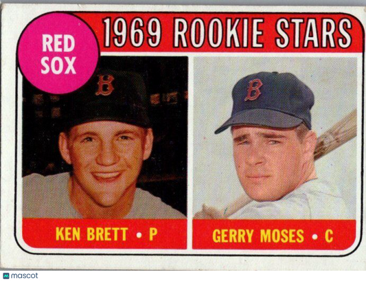 1969 Topps #476a Red Sox 1969 Rookie Stars (Ken Brett / Gerry Moses)