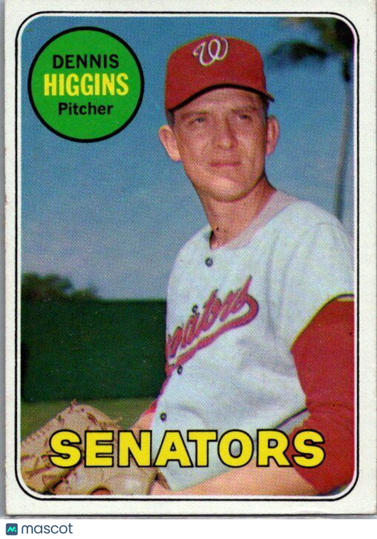 1969 Topps #441a Dennis Higgins last name in white