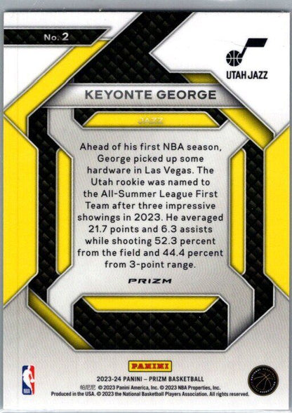 2023-24 Panini Prizm #2 Keyonte George Emergent Prizms Green