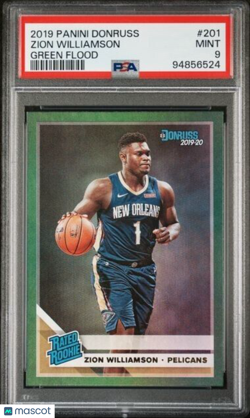 2019 Panini Donruss Green Flood #201 Zion Williamson PSA MINT 9