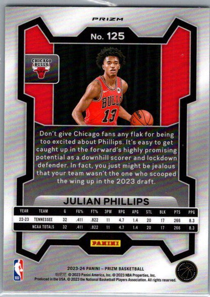 2023-24 Panini Prizm #125 Julian Phillips Prizms Green Wave