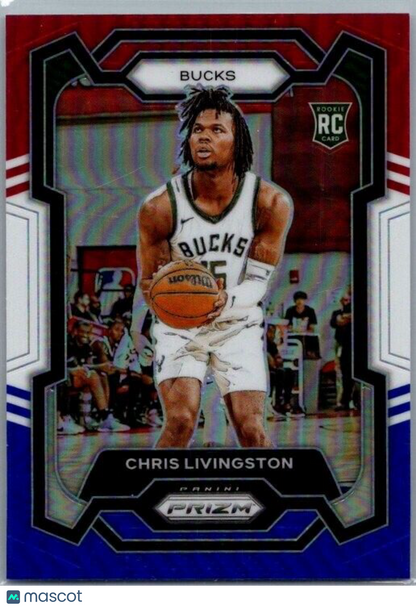 2023-24 Panini Prizm - #156 Chris Livingston (RC) Red White Blue