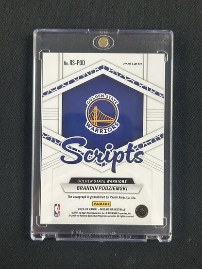 2023 Panini Mosaic Scripts Brandin Podziemski auto