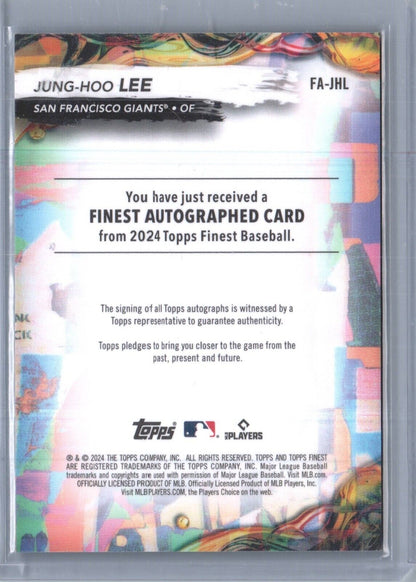 2024 Topps Finest Jung-Hoo Lee Rookie On-Card Auto Refractor SP #FA-JHL Giants