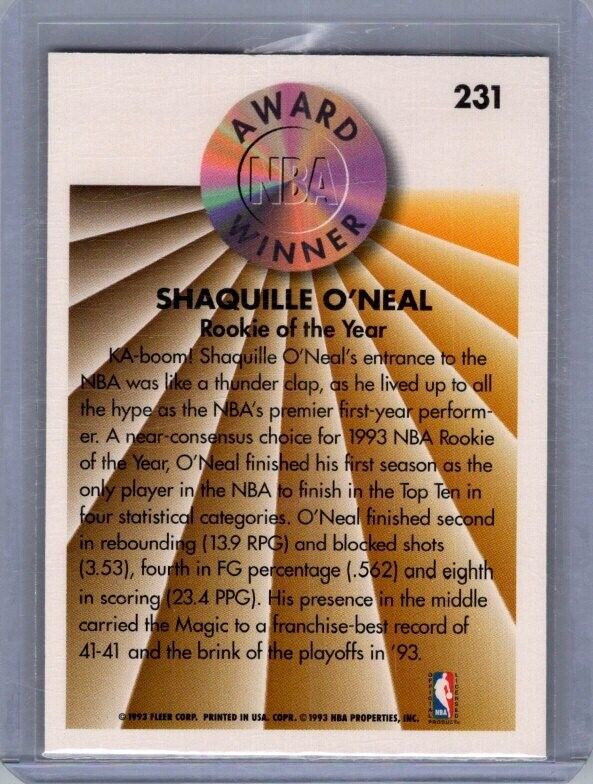 1993-94 Fleer - #231 Shaquille O'Neal