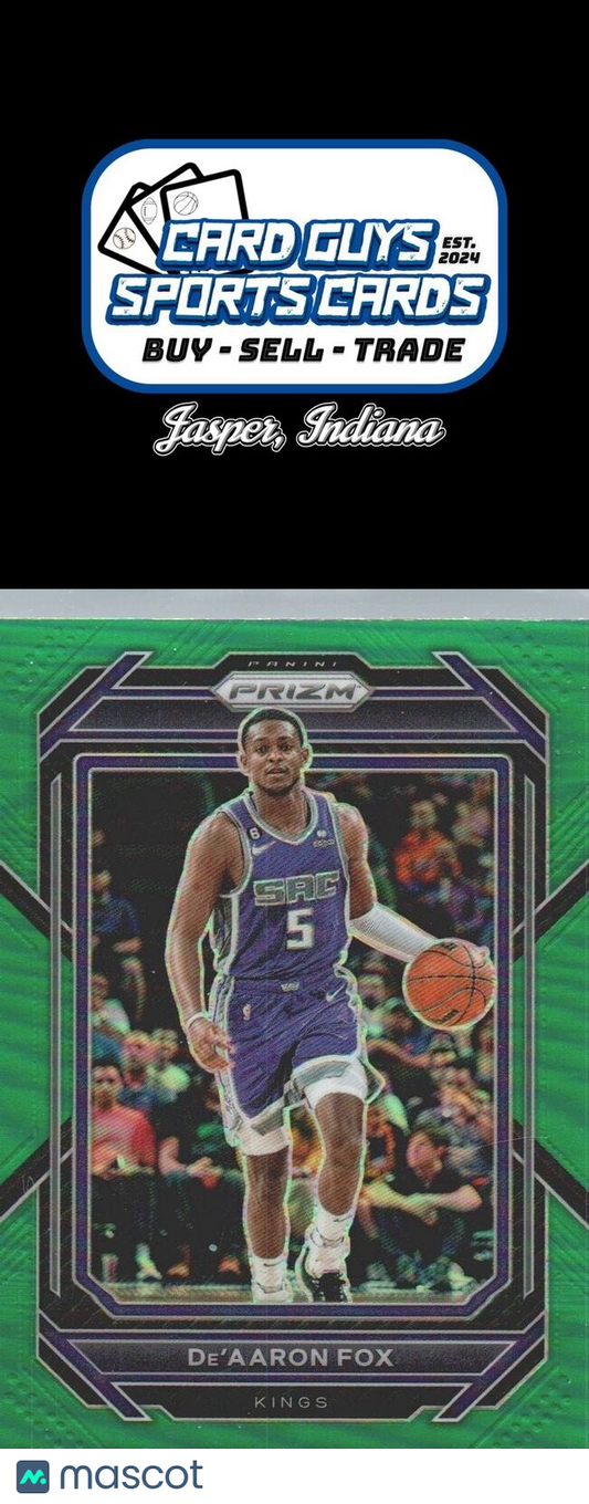 2022-23 Panini Prizm #118 De'Aaron Fox Prizms Green