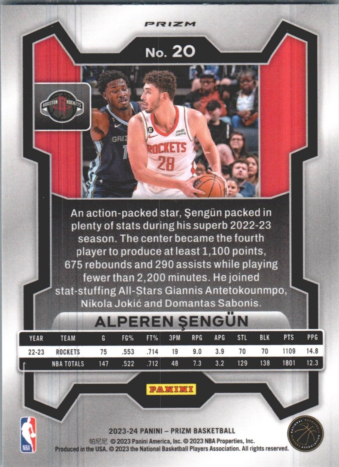 2023-24 Panini Prizm - Green #20 Alperen Sengun