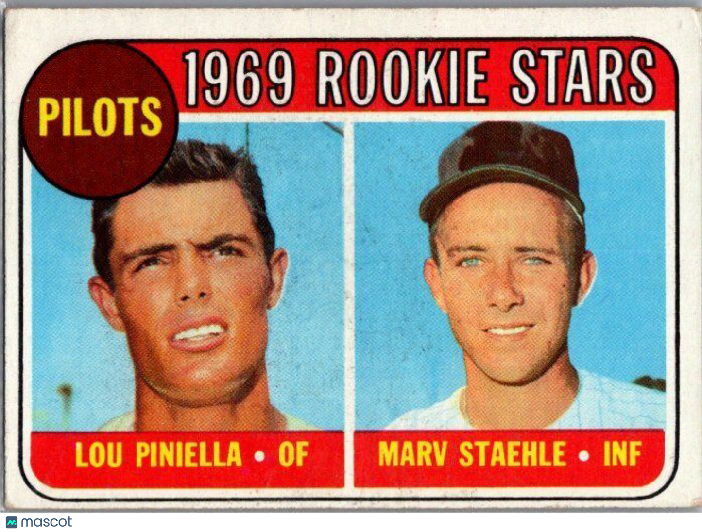 1969 Topps #394 Pilots 1969 Rookie Stars (Lou Piniella / Marv Staehle)