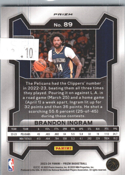 2023-24 Panini Prizm - Green #89 Brandon Ingram