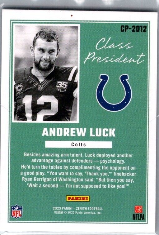 2023 Panini Zenith - Class President #CP-2012 Andrew Luck