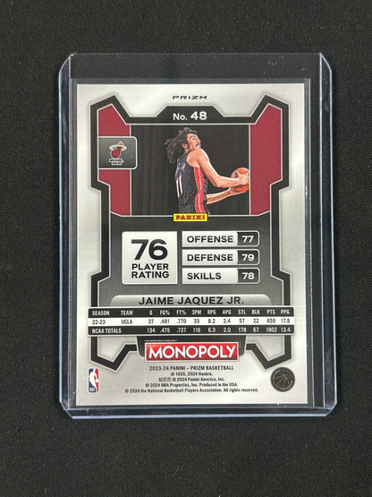 2023-24 Panini Prizm Monopoly Free Parking- #48 Jaime Jaquez Jr. (RC)