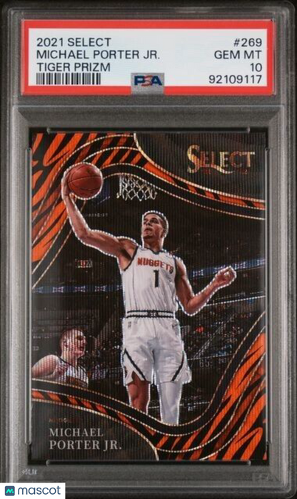 2021 Panini Select Courtside Tiger #269 Michael Porter Jr PSA GEM MT 10