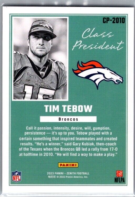 2023 Panini Zenith - Class President #CP-2010 Tim Tebow