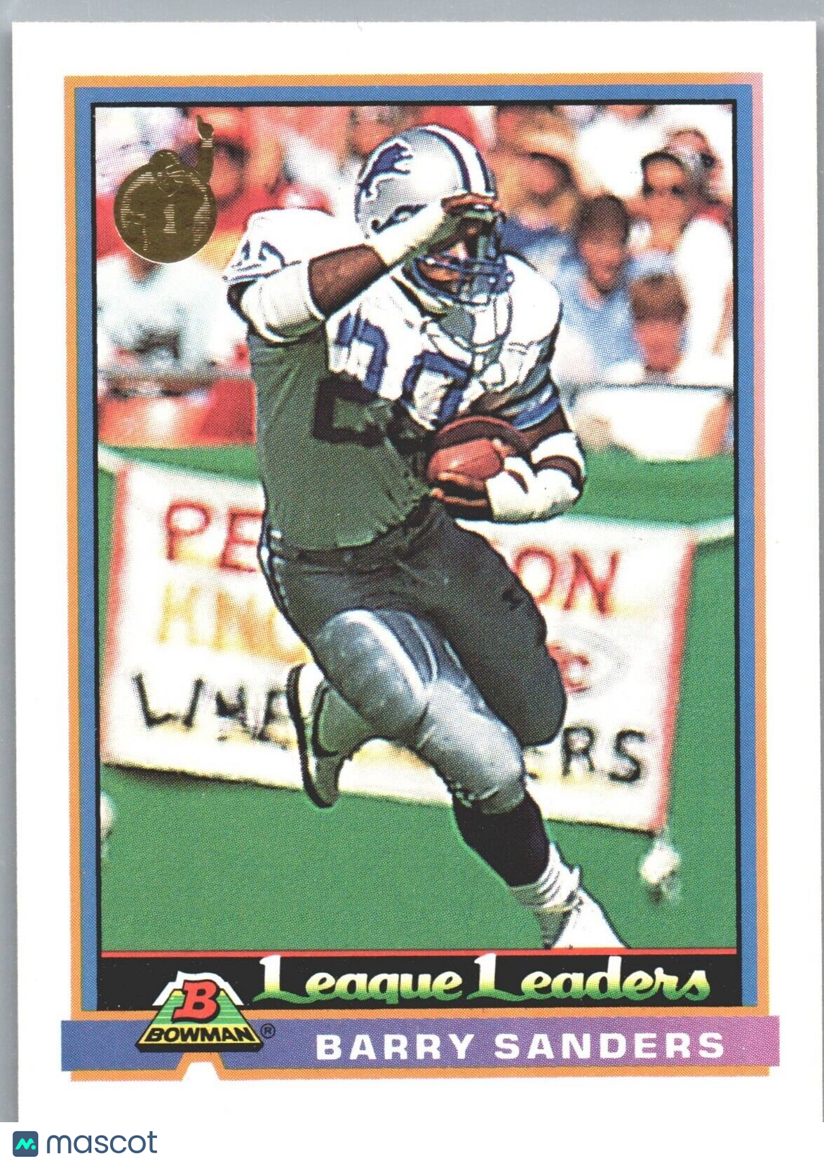 Barry Sanders 1991 Bowman #273 B* in copyright on back Detroit Lions