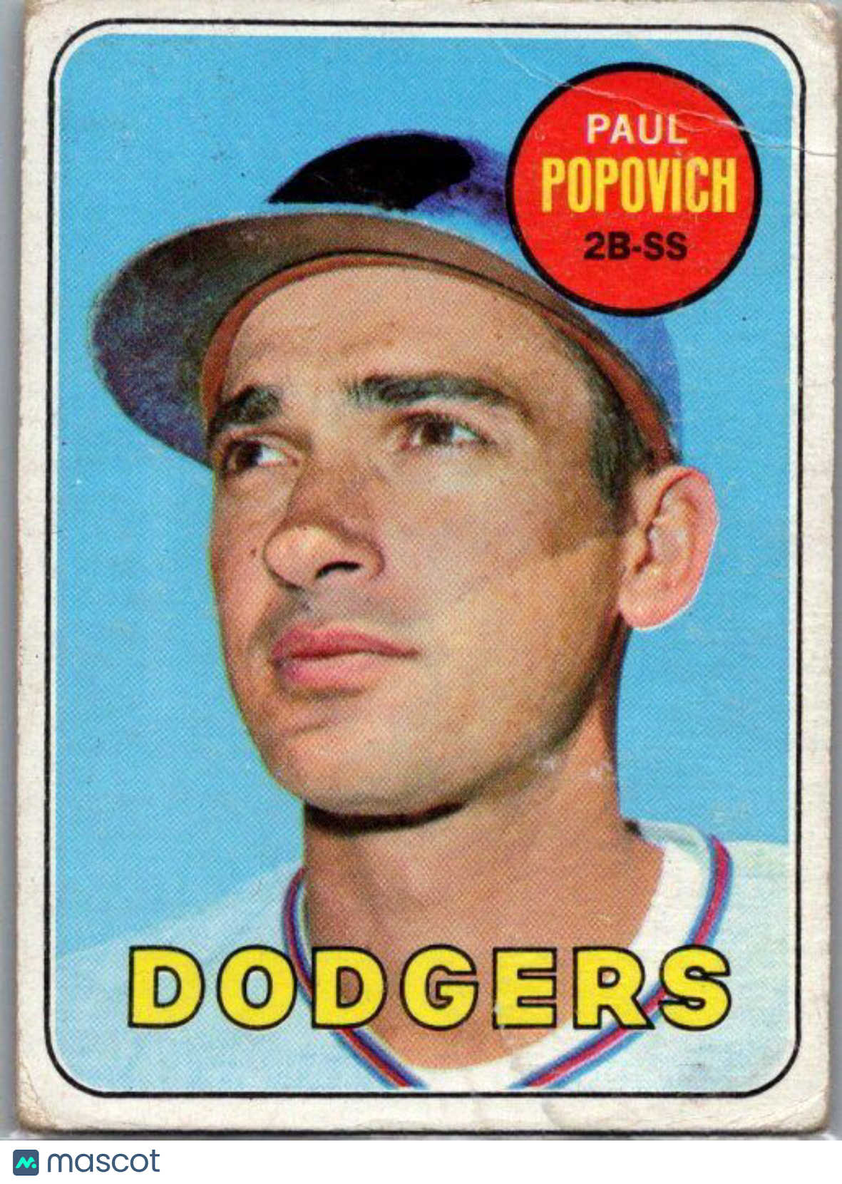 1969 Topps #47a Paul Popovich Light Airbrush