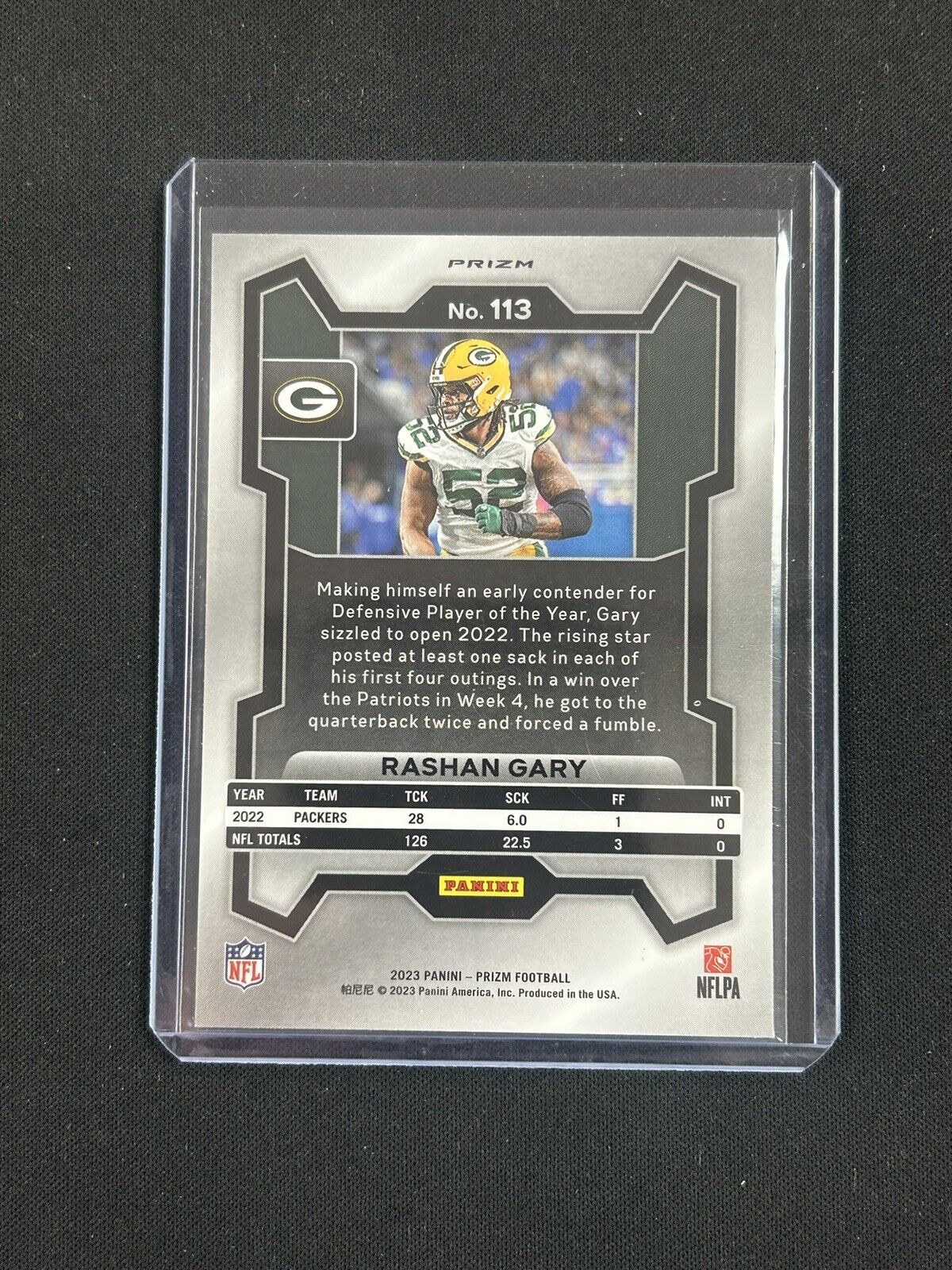 RASHAN GARY 2023 PANINI PRIZM FOOTBALL BLACK WHITE CHECKER SP Q2306