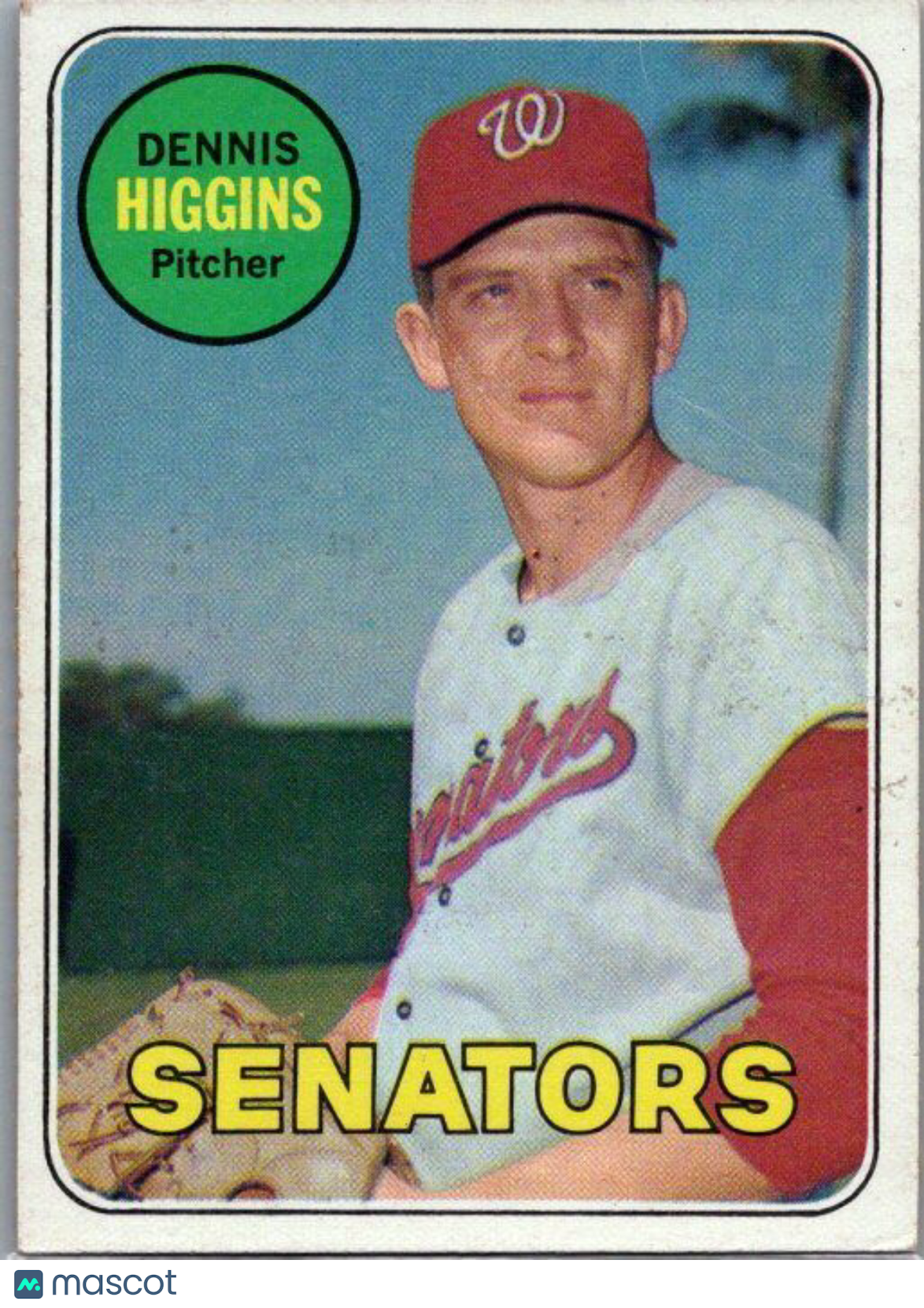 1969 Topps #441a Dennis Higgins last name in white