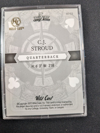 2023 Wild Card CJ Stroud #SD-CS Blue Holo-Lux 5 Card Draw Stacked Deck (RC) 2/2