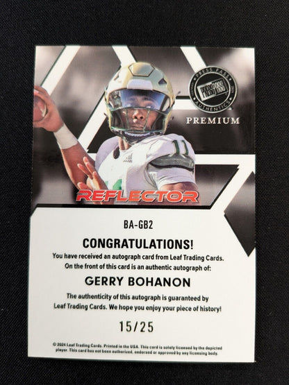 2024Press Pass Premium Reflector - Autographs #BA-GB2 Gerry Bohanon /25 (AU, RC)