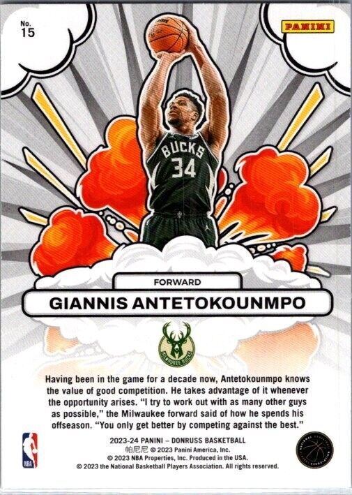 2023-24 Panini Donruss - Bomb Squad #15 Giannis Antetokounmpo