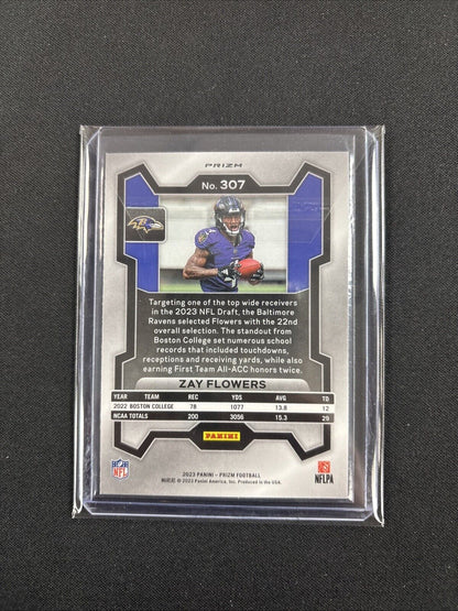 2023 Prizm Zay Flowers RC Red Prizm SSP Paralell! #307 Baltimore Ravens. Rare!!