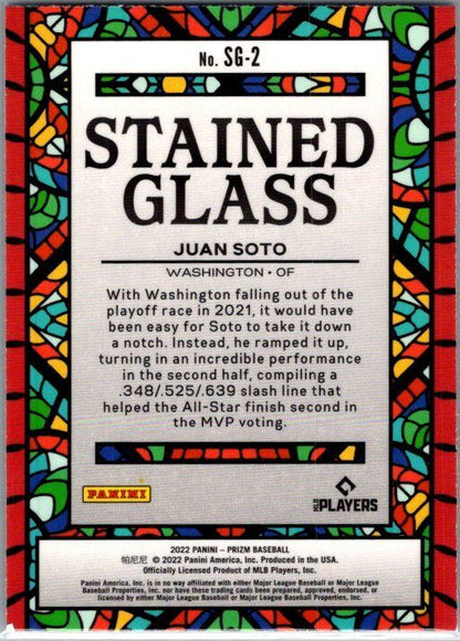 2022 Panini Prizm #SG-2 Juan Soto Stained Glass