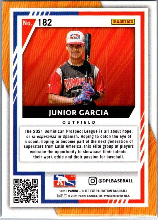 2021 Panini Elite Extra Edition #182 Junior Garcia #/999