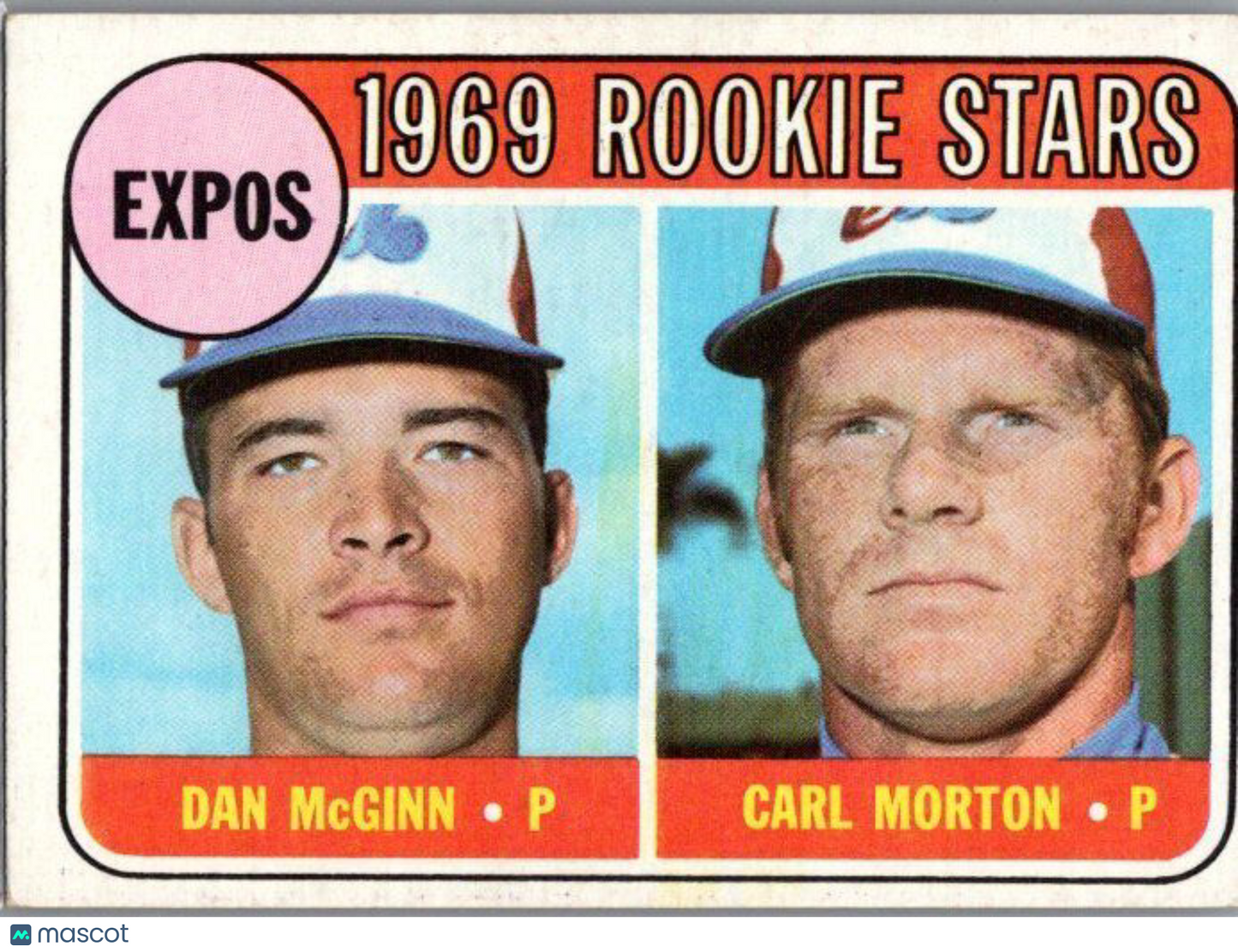 1969 Topps #646 Expos 1969 Rookie Stars (Dan McGinn / Carl Morton)