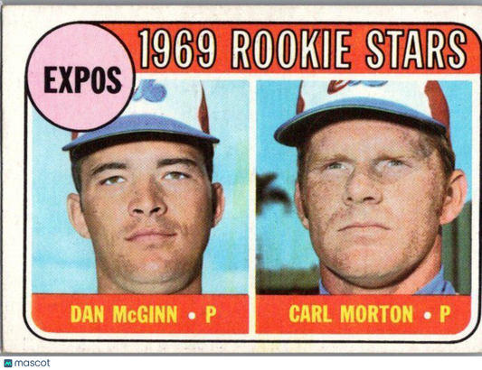 1969 Topps #646 Expos 1969 Rookie Stars (Dan McGinn / Carl Morton)