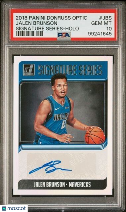 2018 Panini Donruss Optic Signature Series Holo #JB5 Jalen Brunson PSA GEM MT 10