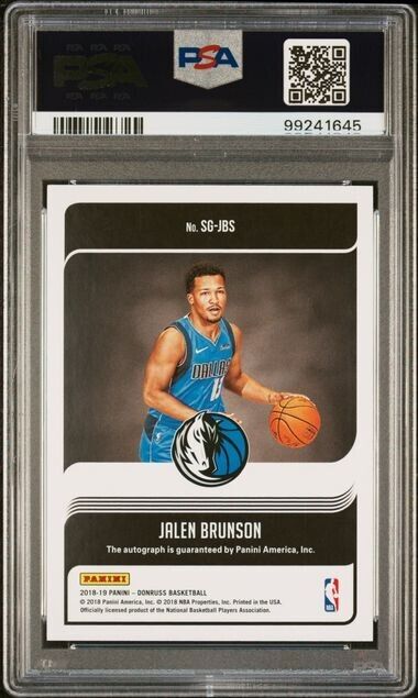 2018 Panini Donruss Optic Signature Series Holo #JB5 Jalen Brunson PSA GEM MT 10