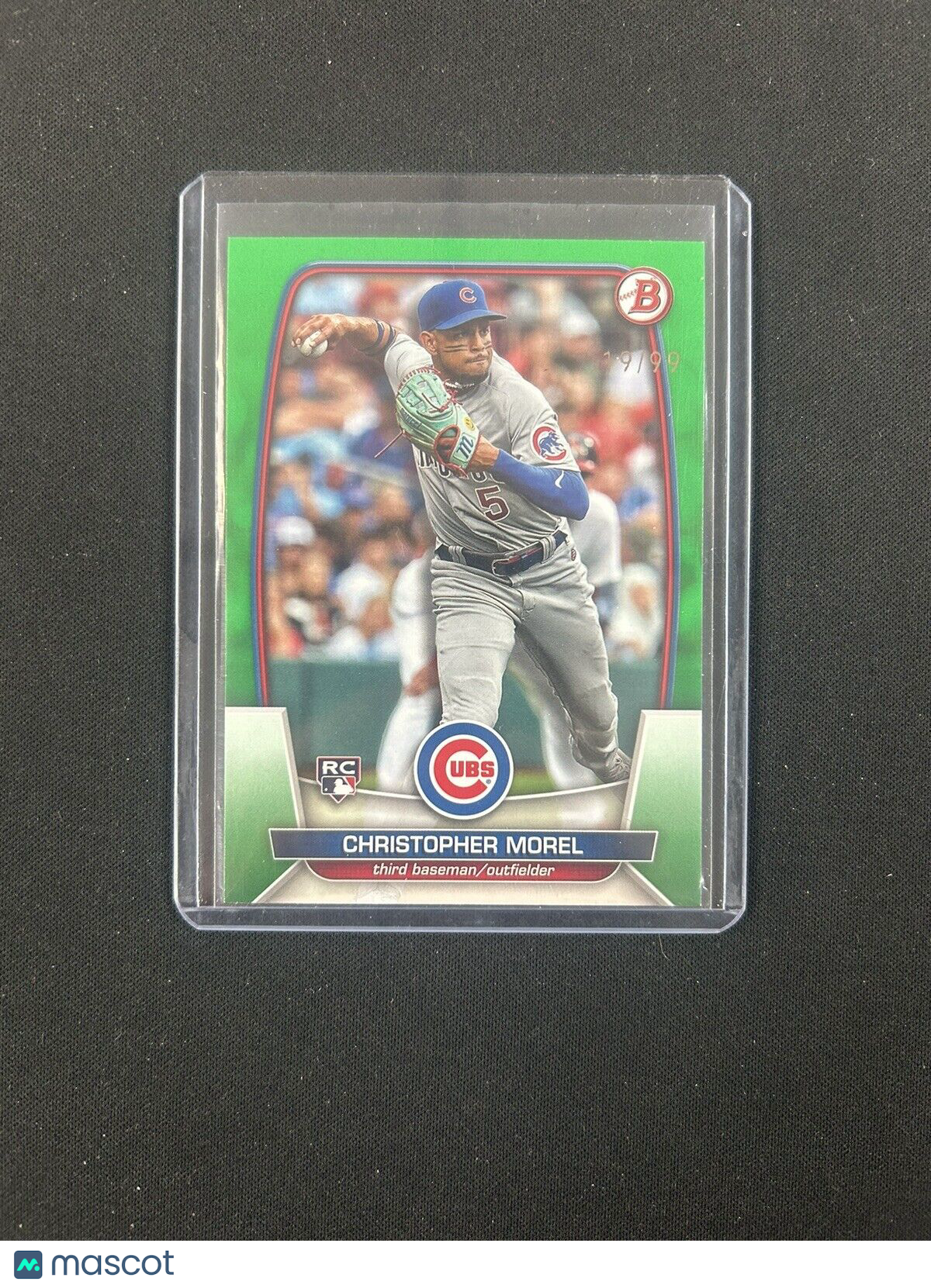 2023 Bowman #34 CHRISTOPHER MOREL Green Rookie Card RC #/99 ~ Chicago Cubs