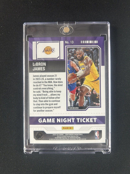 2023 Panini Contenders Game Night Ticket Silver Cracked Ice Lebron James /25