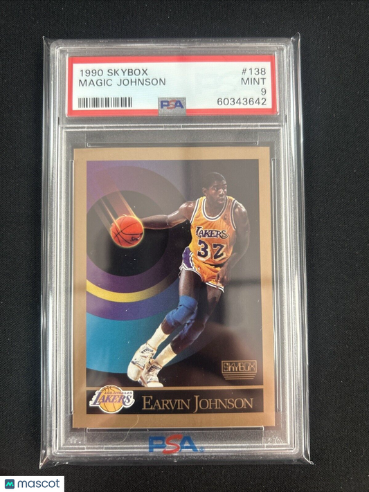 Magic Johnson Los Angeles Lakers 1990 Skybox Basketball Card #138 PSA 9 MINT