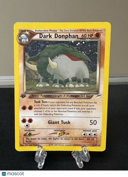 Pokémon TCG Dark Donphan Neo Destiny 3/105 Holo 1st Edition Holo Rare