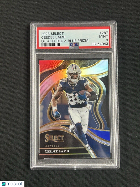 2023 Panini Select Die Cut Red and Blue #287 CeeDee Lamb PSA 9