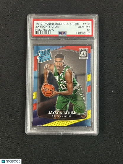 2017 Panini Donruss Optic Red/Yellow Rookie #198 Jayson Tatum PSA 10 Gem Mint RC