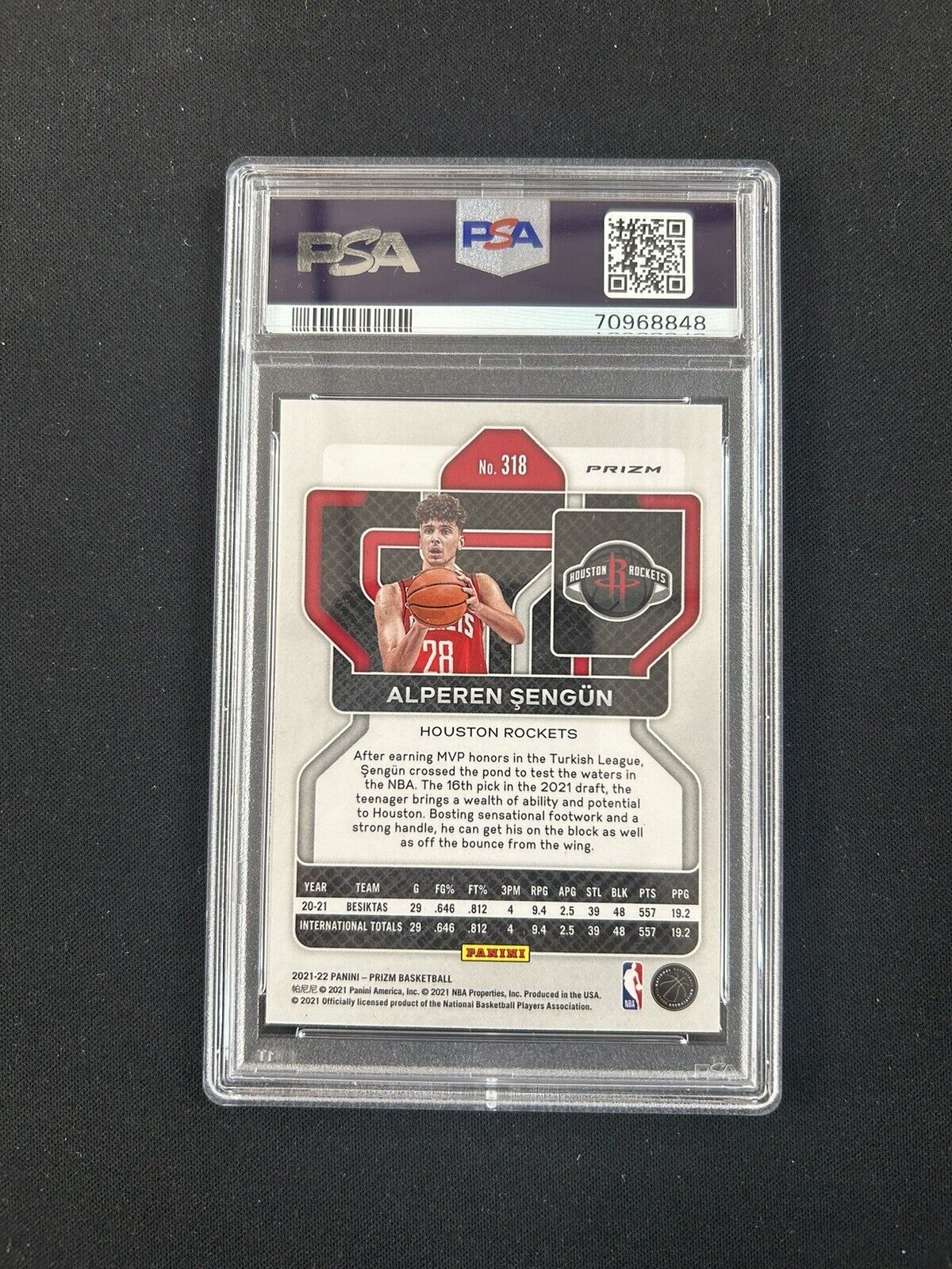 2021 Panini Red Ice Prizm #318 Alperen Sengun Rockets RC Rookie PSA 10 GEM MINT