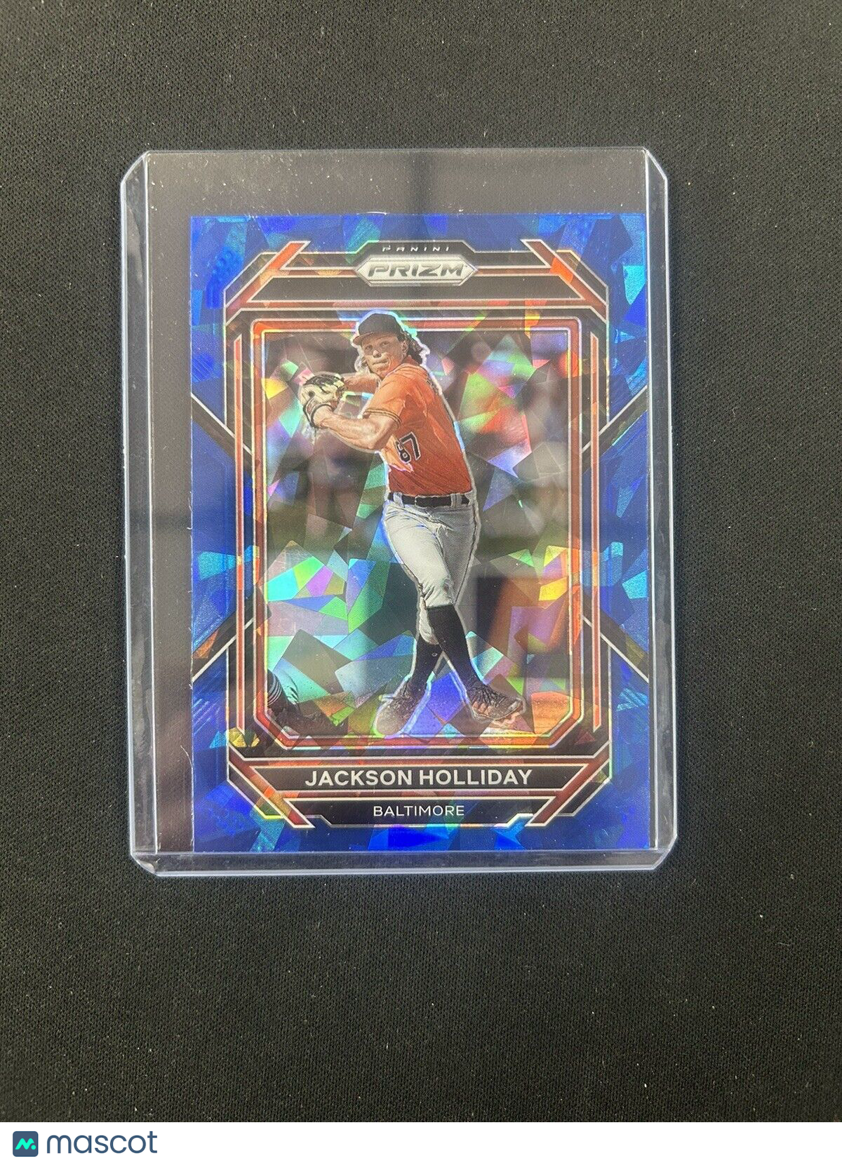 2023 Panini Prizm Jackson Holliday Blue Cracked Ice Prizm RC #160 Orioles