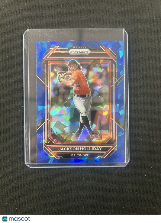 2023 Panini Prizm Jackson Holliday Blue Cracked Ice Prizm RC #160 Orioles