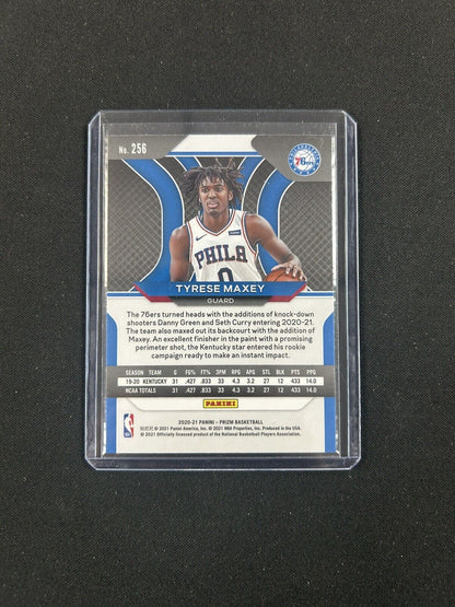 2020 PANINI PRIZM TYRESE MAXEY ROOKIE CARD #256! PHILADELPHIA 76ers!