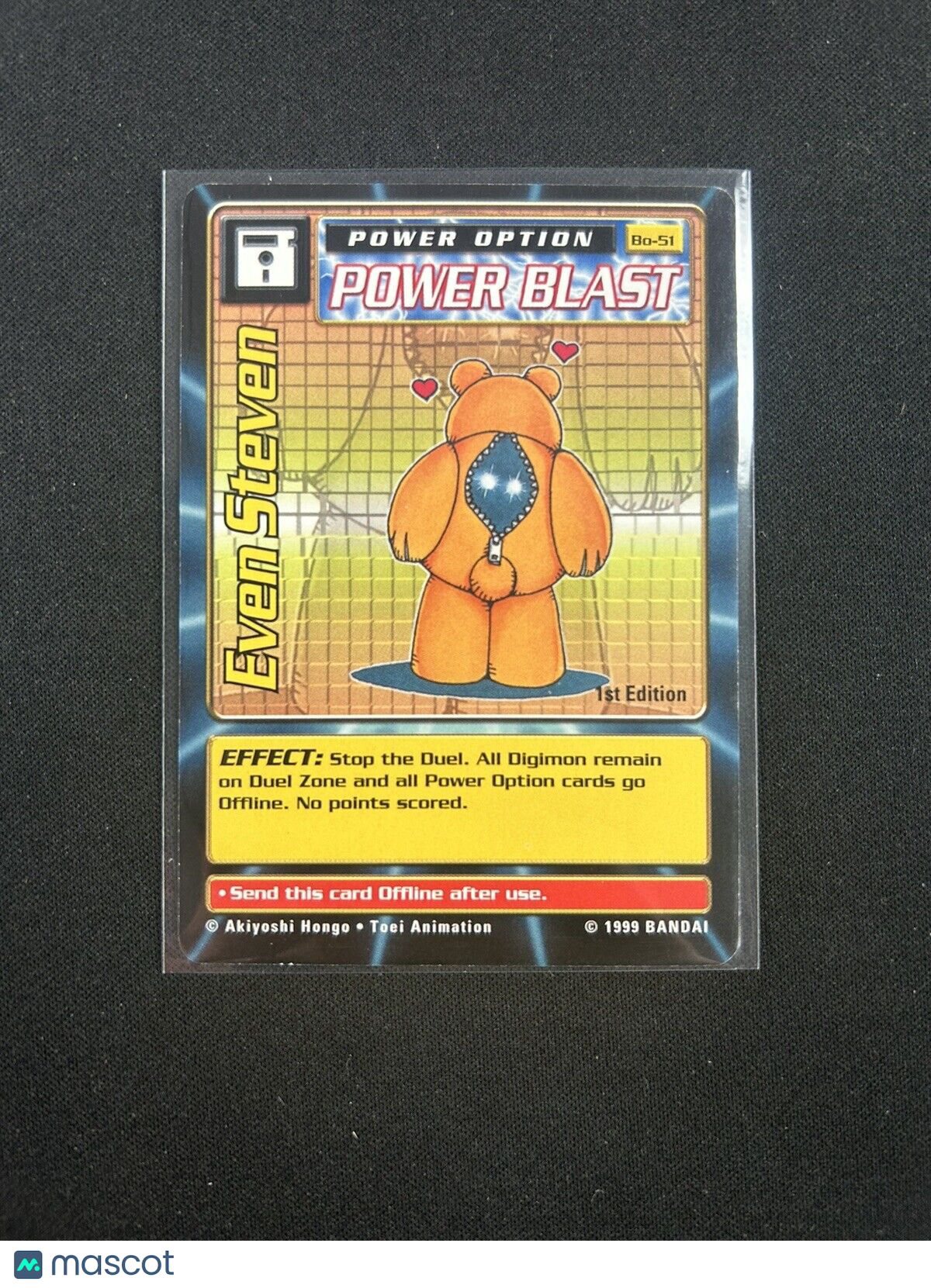 1999 Digimon #BO-51 Even Steven - 1st Edition  - Power Option /Power Blast